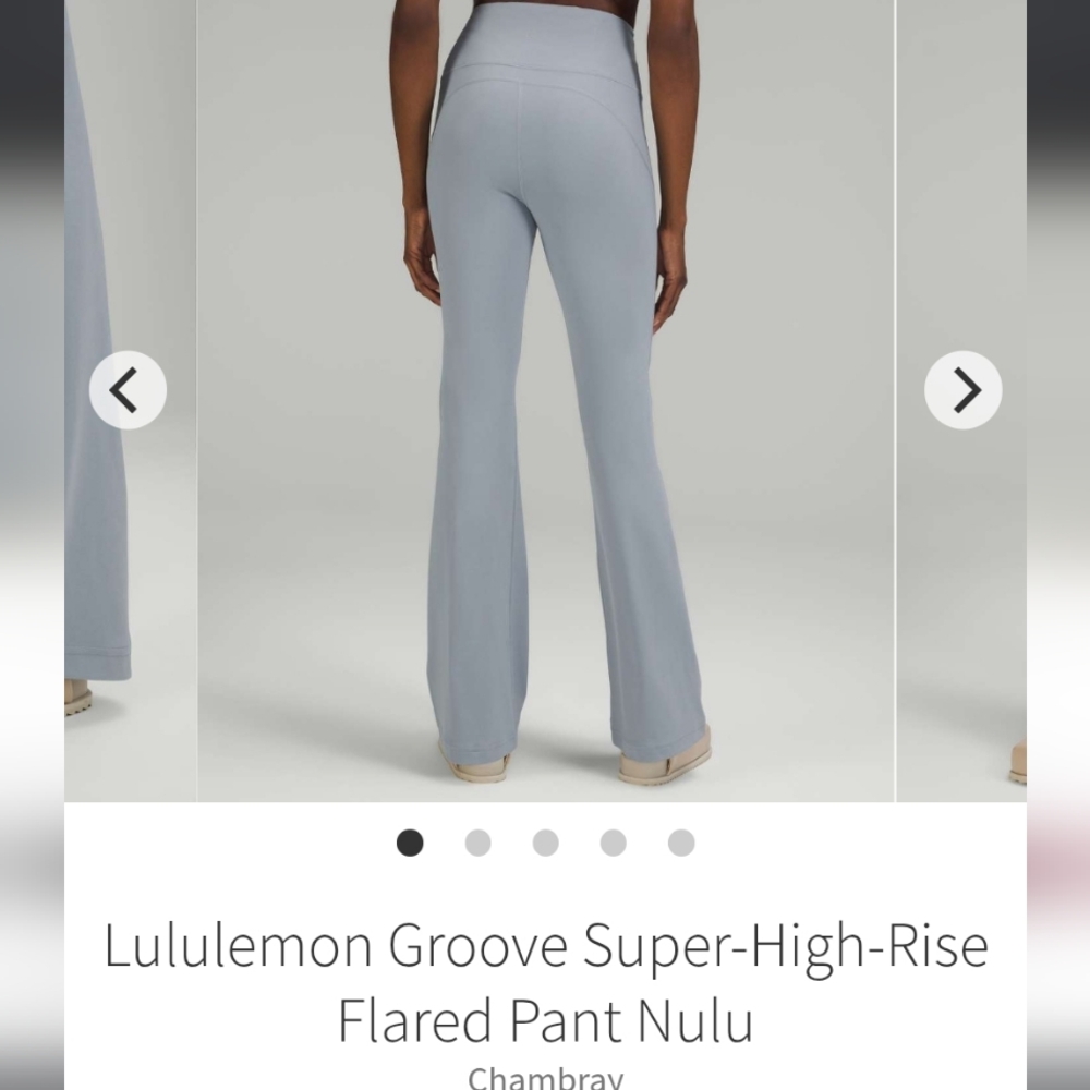 Nwot Lululemon Groove Super High Rise Flare Pant Chambray 2